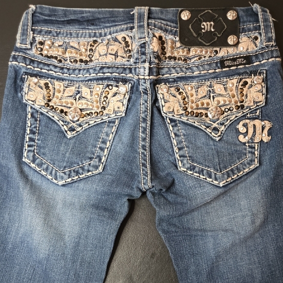 Miss Me Denim Jeans with Embellished Pockets - Picture 3 of 10
